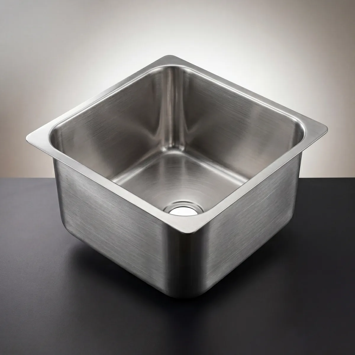 Premium stainless steel sink close-up